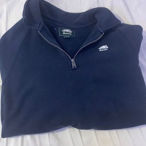 xs navy blue roots quarter zip